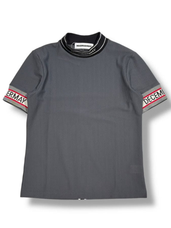 (DECEMBER MAY) Coolness Mesh mockneck / WOMEN  / CHARCOAL