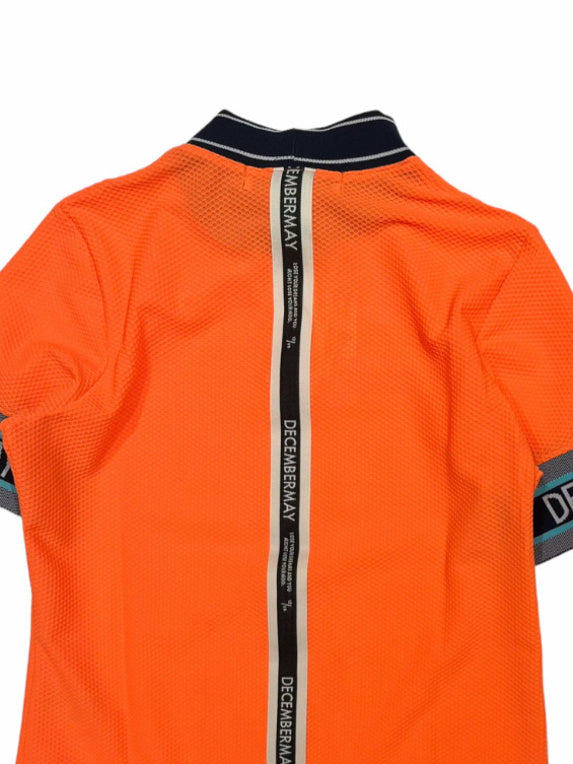 (DECEMBER MAY) Coolness Mesh mockneck / WOMEN  / ORANGE