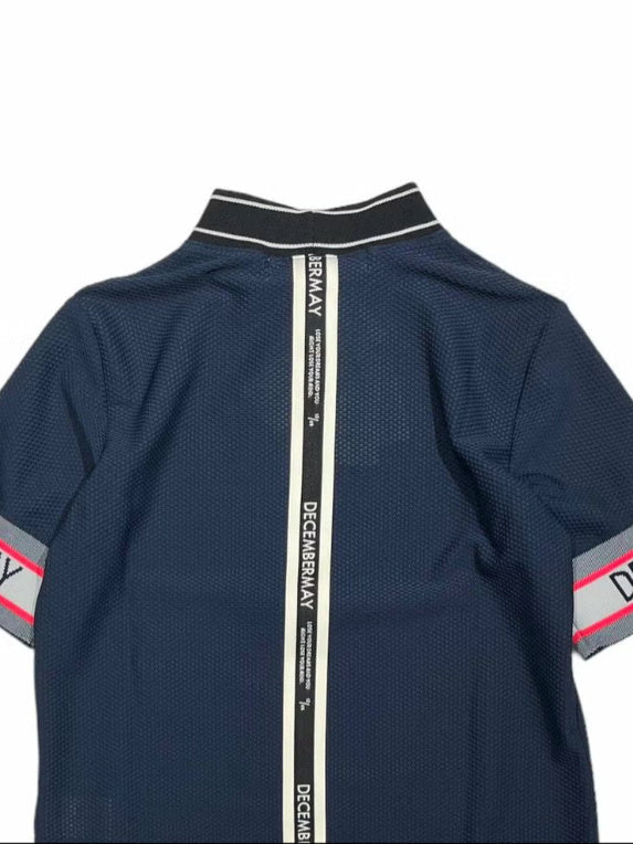 (DECEMBER MAY) Coolness Mesh mockneck / WOMEN  / NAVY