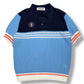 (DECEMBER MAY) Meshknit skipper polo / WOMEN  / SAX/BLUE