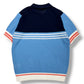 (DECEMBER MAY) Meshknit skipper polo / WOMEN  / SAX/BLUE