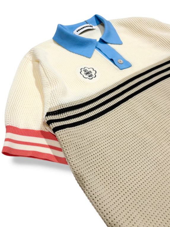 (DECEMBER MAY) Meshknit skipper polo / WOMEN  / BEIGE