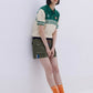 (DECEMBER MAY) Meshknit skipper polo / WOMEN  / GREEN