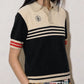 (DECEMBER MAY) Meshknit skipper polo / WOMEN  / BLACK