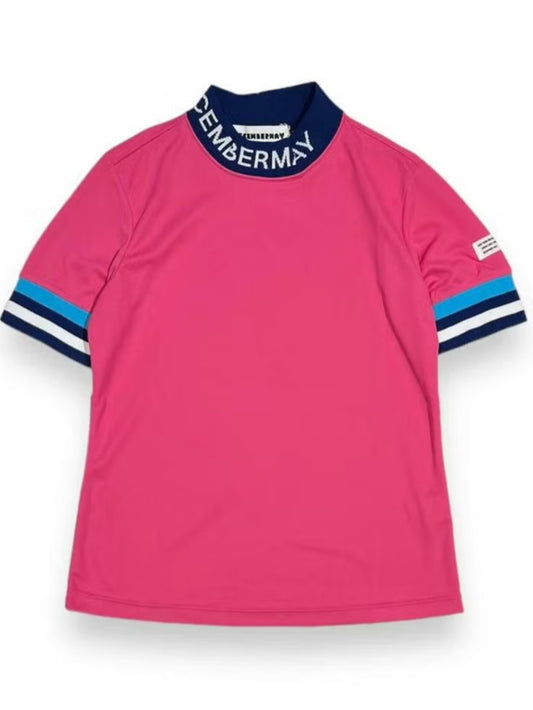 (DECEMBER MAY) Comfortable Highneck Shirt / WOMEN  / PINK