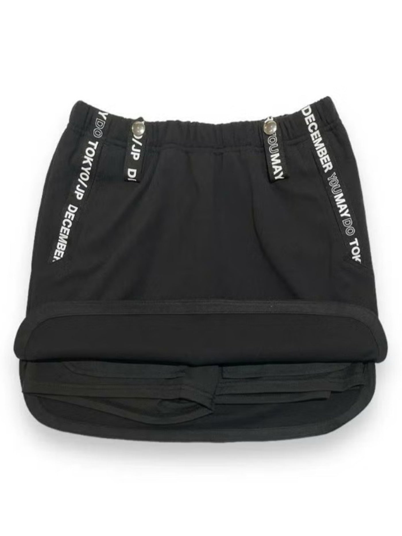 (DECEMBER MAY) 4way stretches some-tight Skirt / WOMEN  / BLACK