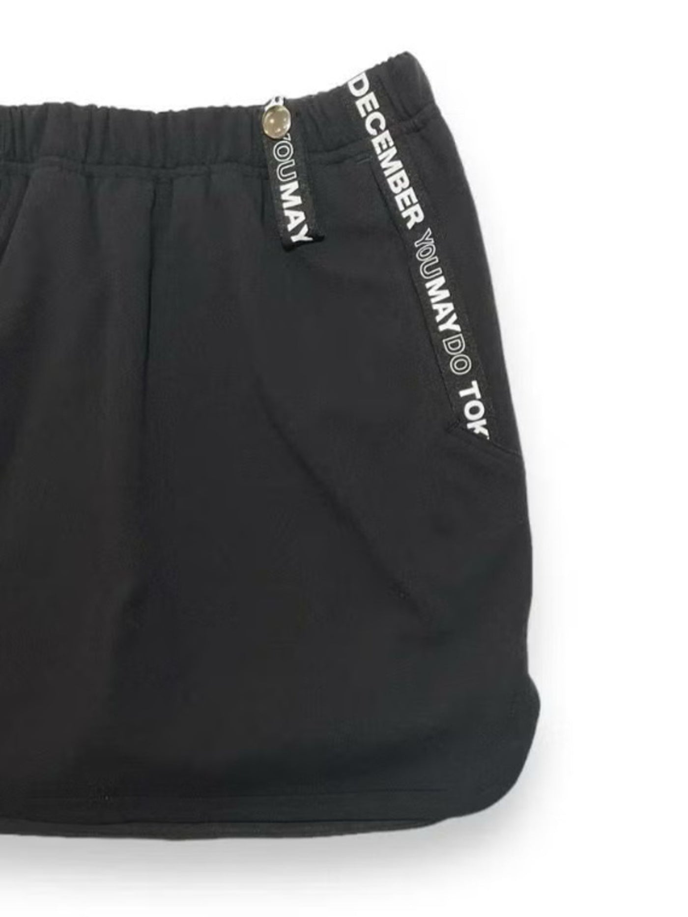 (DECEMBER MAY) 4way stretches some-tight Skirt / WOMEN  / BLACK