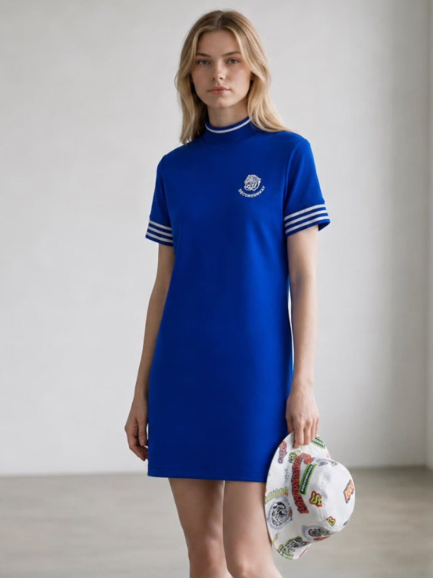 (DECEMBER MAY) Popcorn jersey mock one piece / WOMEN  / GREEN