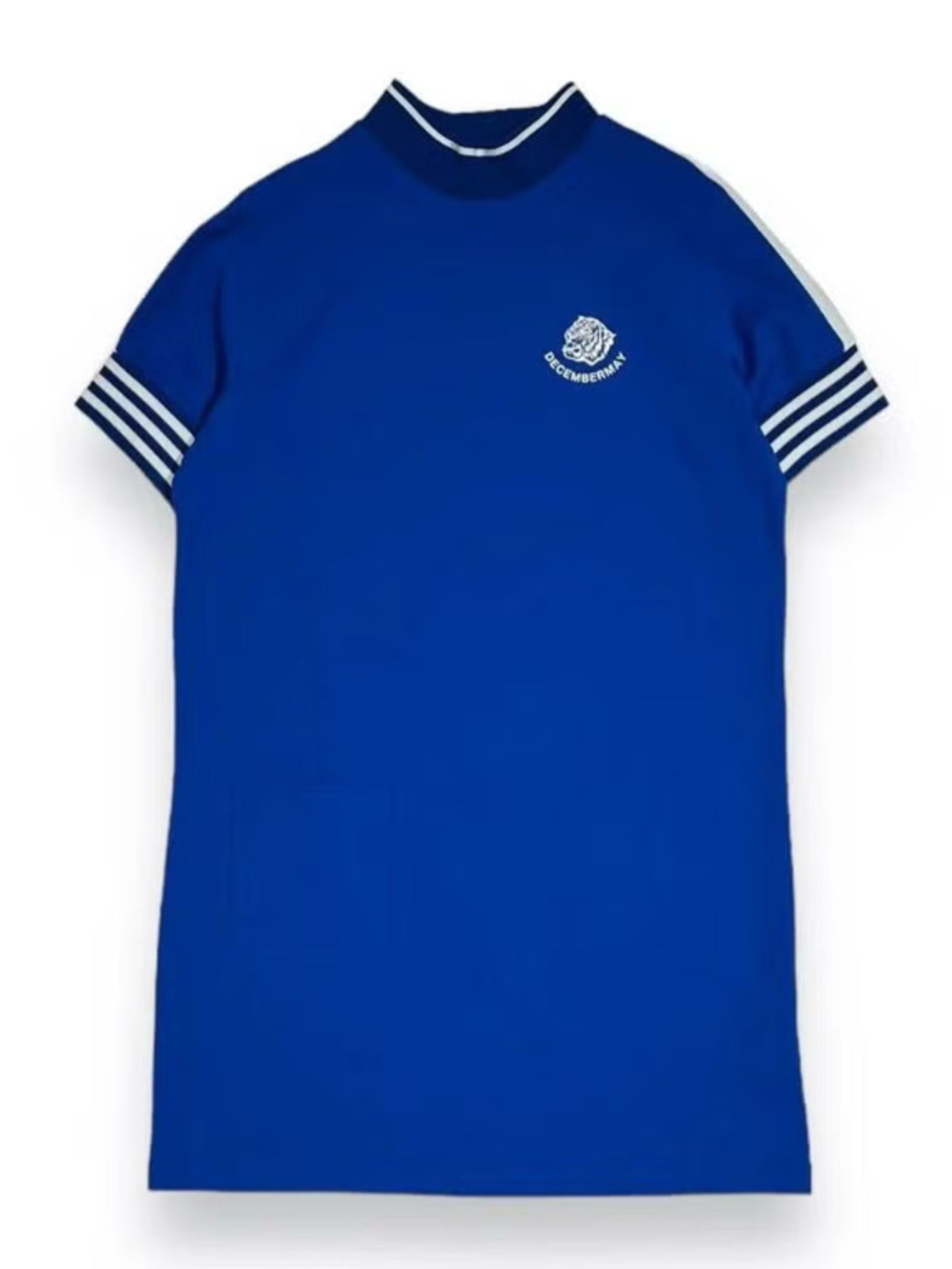 DECEMBER MAY ADVANTAGE – BLUE / WOMEN / piece one mock jersey Popcorn MAY) DECEMBER ポロシャツ 青 レディースウェア
