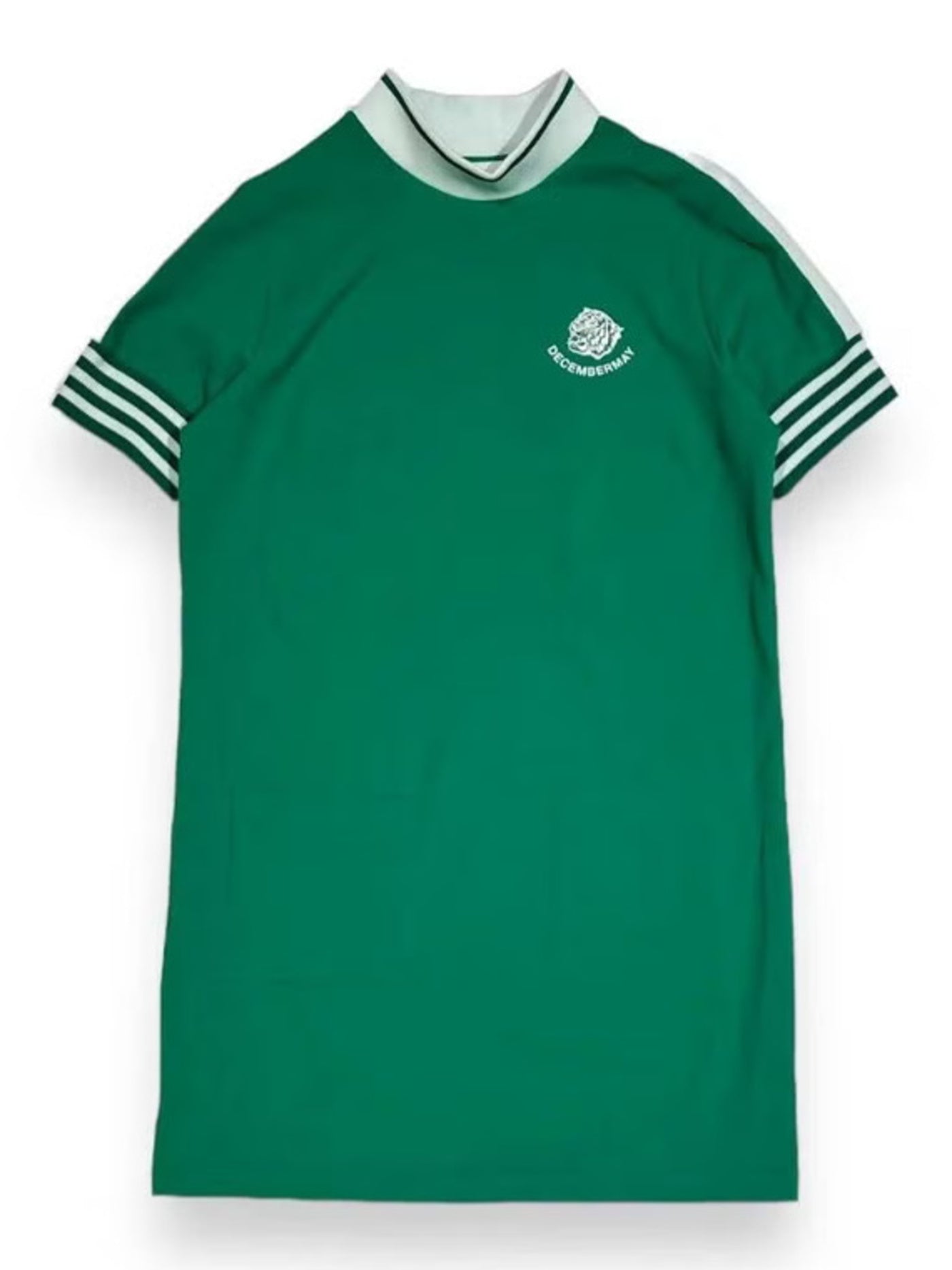 (DECEMBER MAY) Popcorn jersey mock one piece / WOMEN  / GREEN