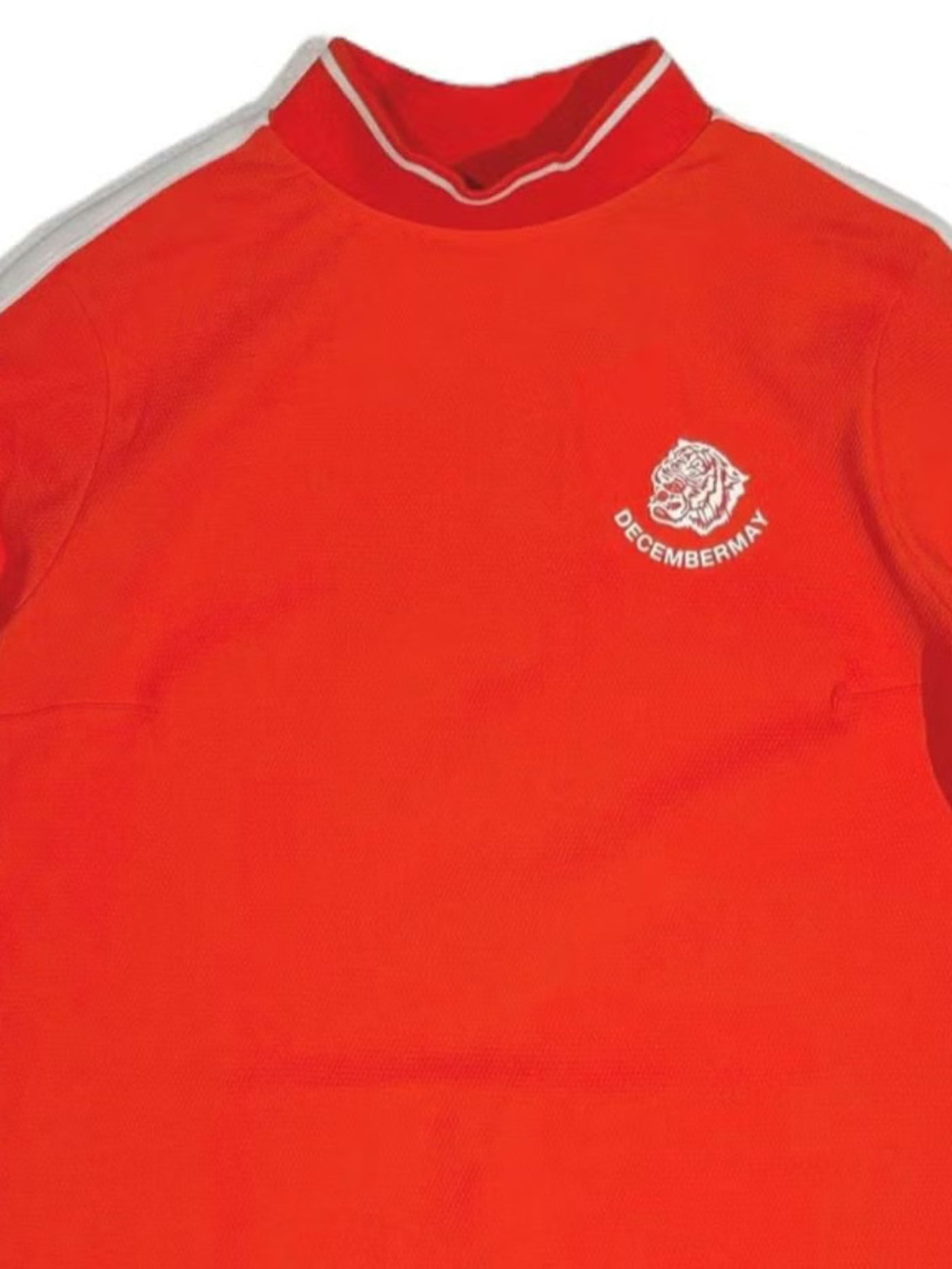 DECEMBER MAY) Popcorn jersey mock one piece / WOMEN / ORANGE