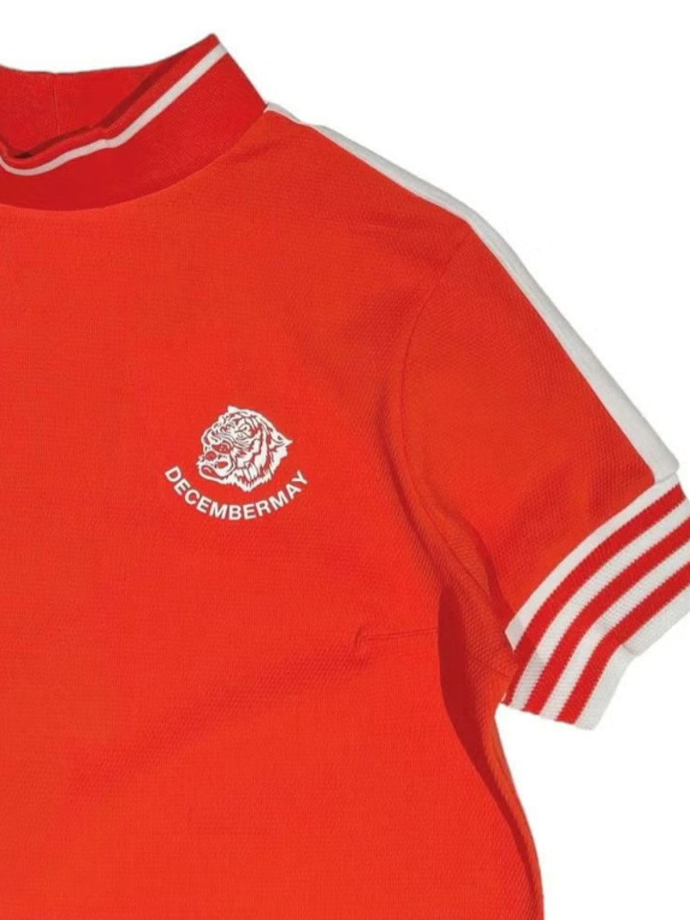 (DECEMBER MAY) Popcorn jersey mock one piece / WOMEN  / ORANGE