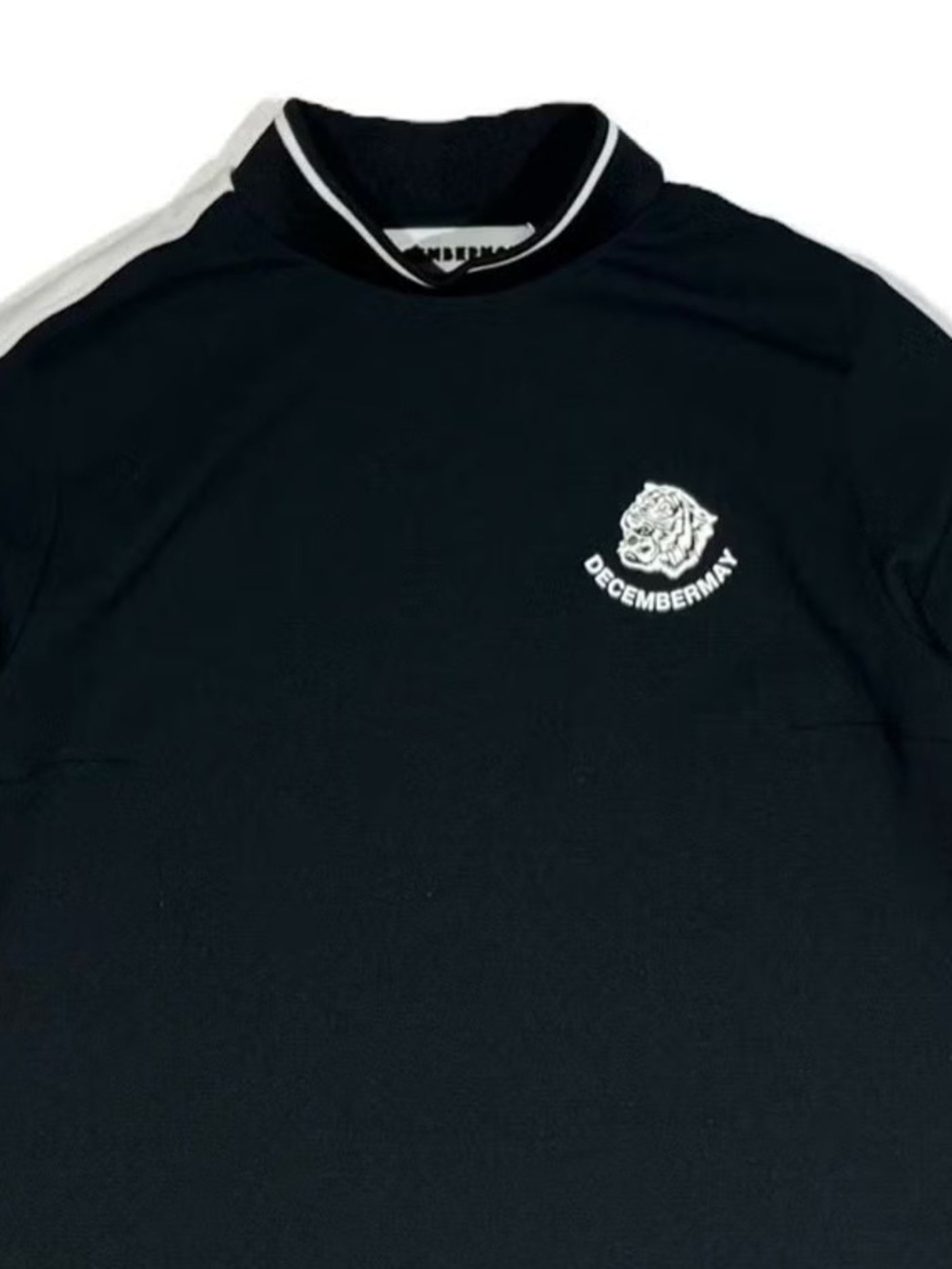 (DECEMBER MAY) Popcorn jersey mock one piece / WOMEN  / BLACK