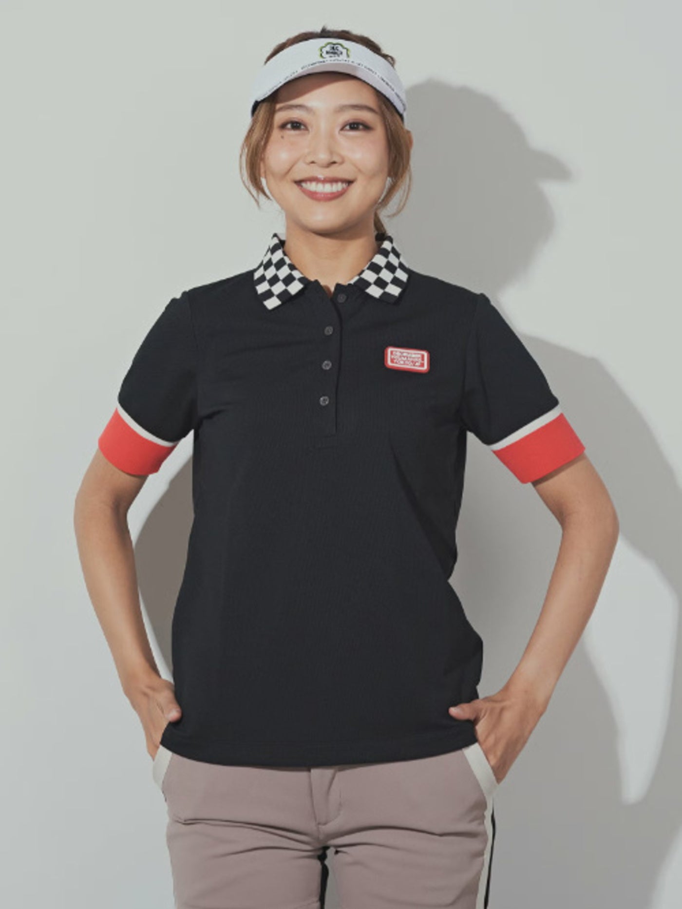 (DECEMBER MAY) Checkered polo / WOMEN / NAVY