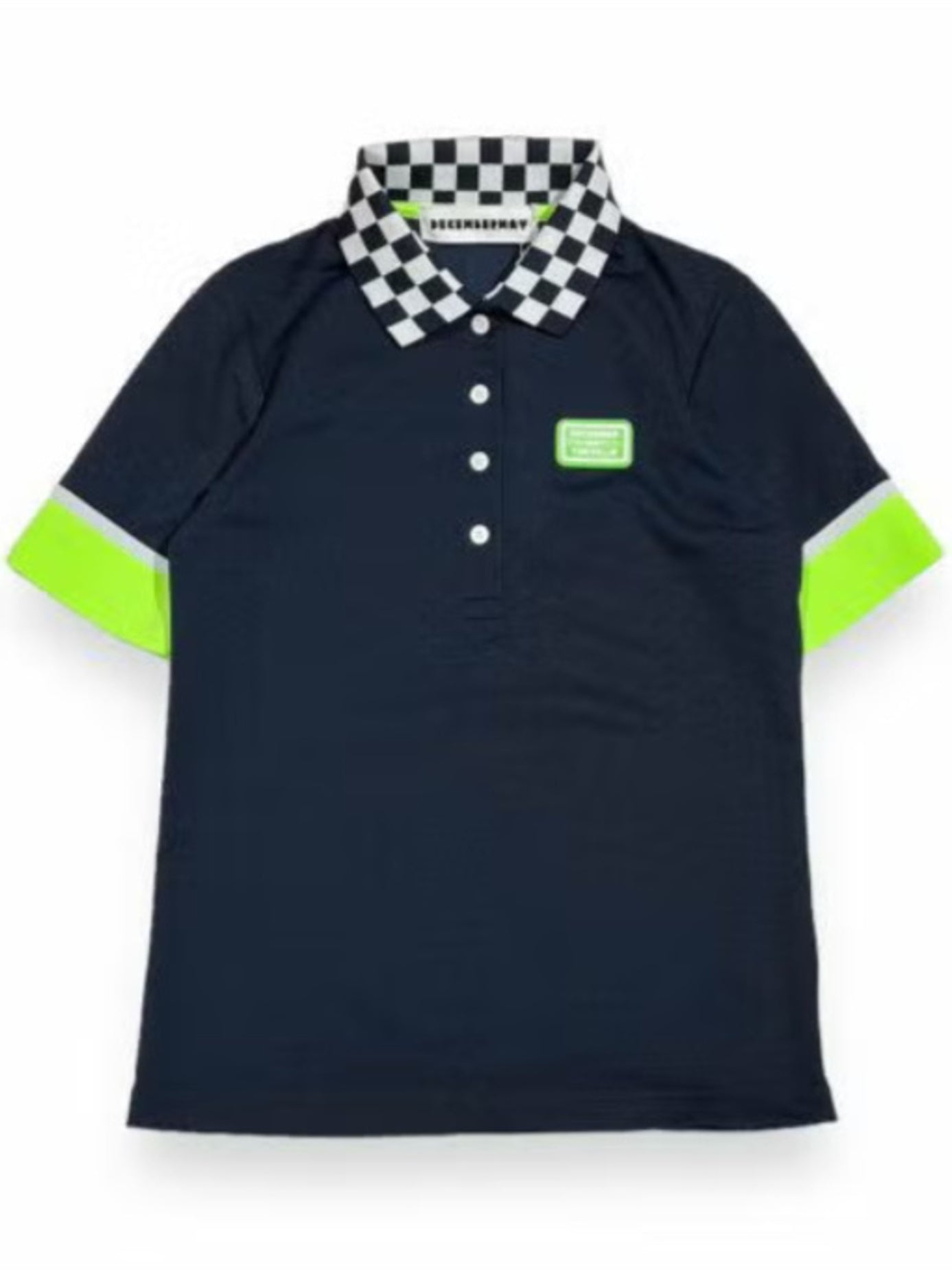 (DECEMBER MAY) Checkered polo / WOMEN / NAVY
