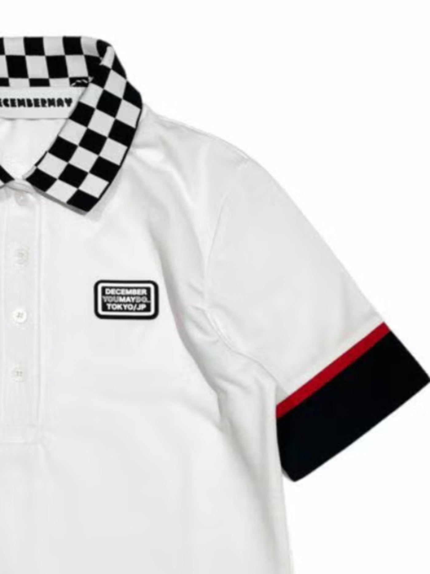 (DECEMBER MAY) Checkered polo / WOMEN / WHITE