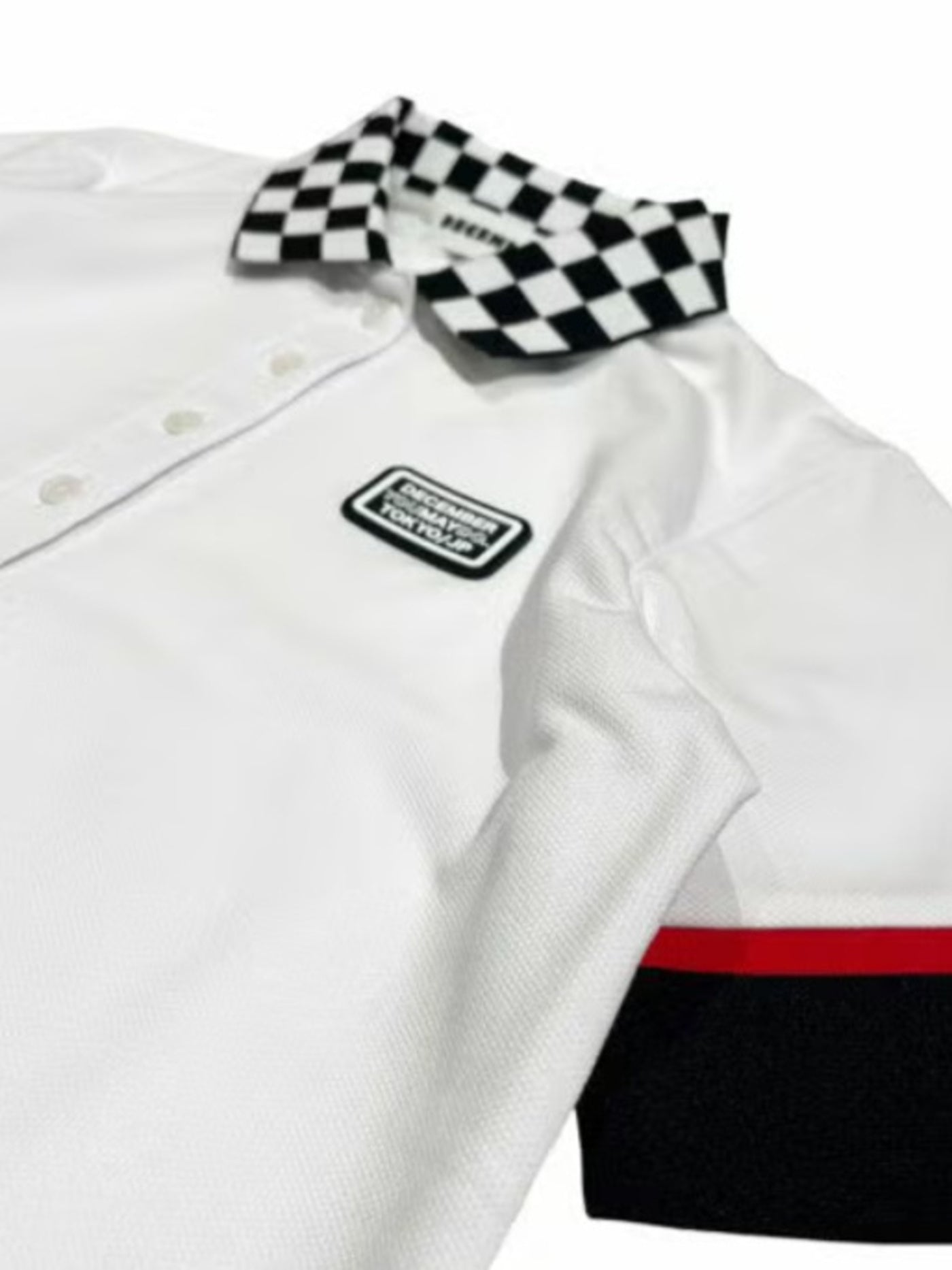 DECEMBER MAY) Checkered polo / WOMEN / WHITE – ADVANTAGE
