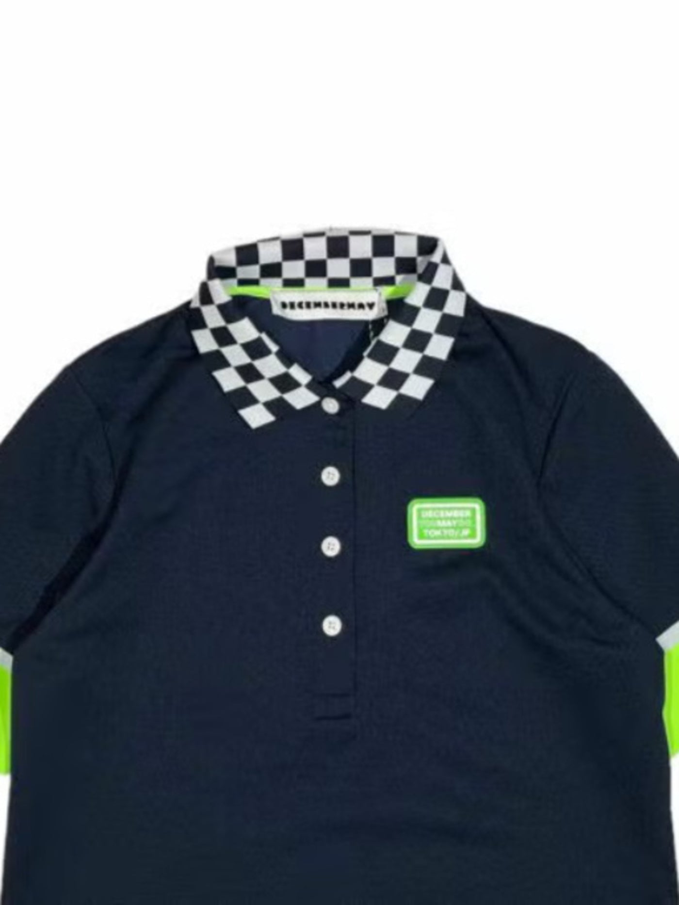 (DECEMBER MAY) Checkered polo / WOMEN / NAVY