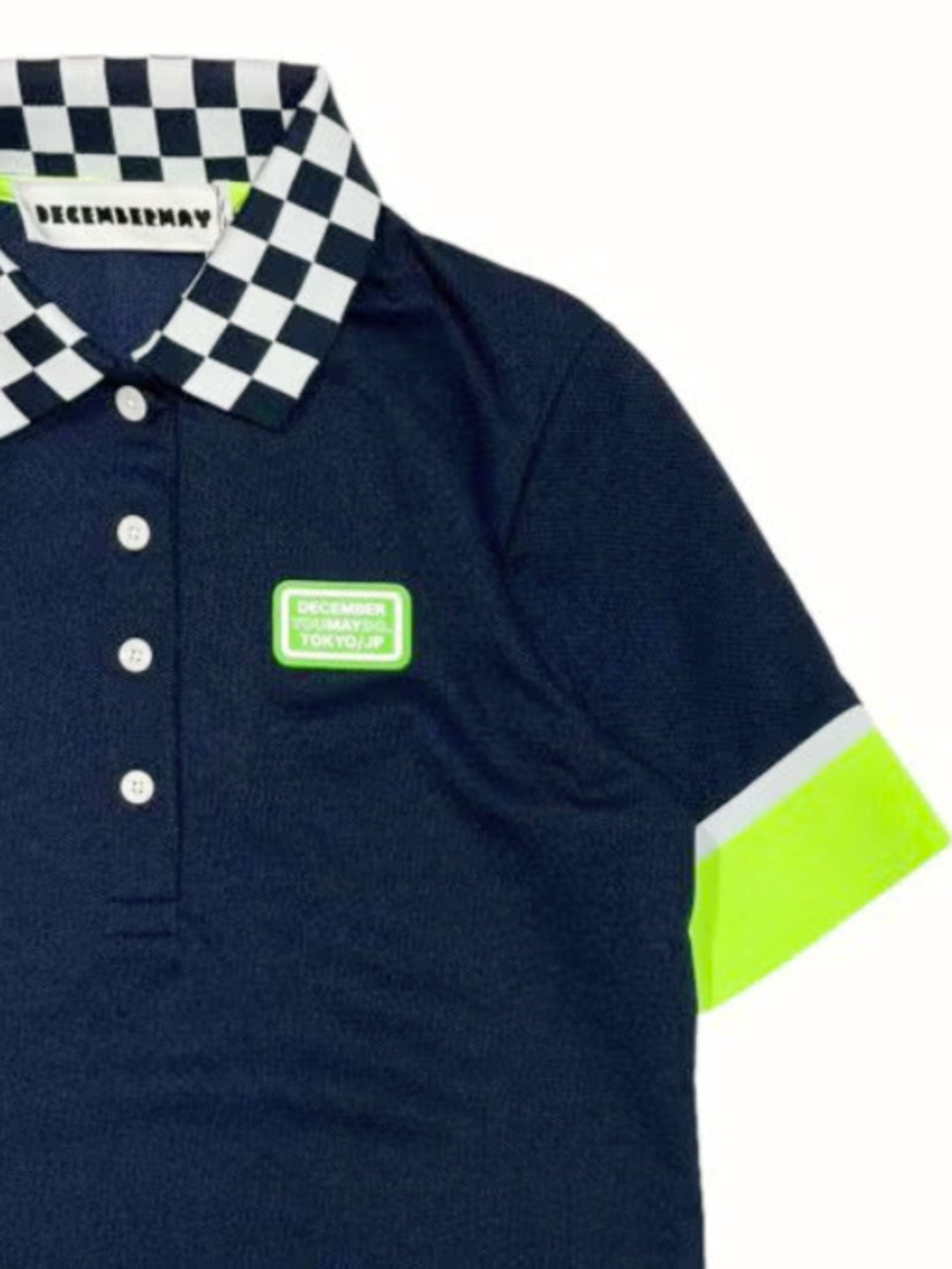 (DECEMBER MAY) Checkered polo / WOMEN / NAVY