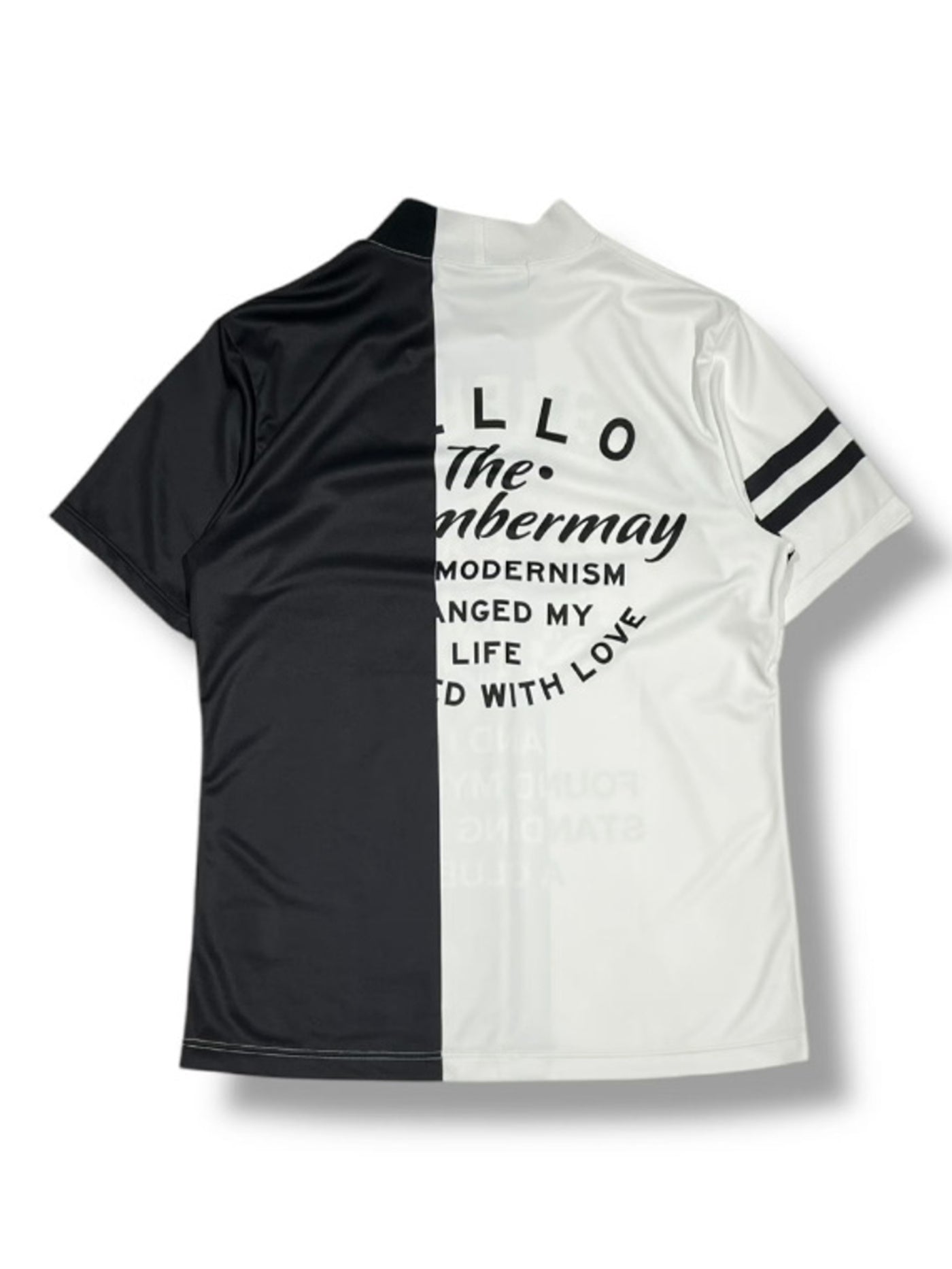 (DECEMBER MAY) Lovers tiger bicolor mock neck / WOMEN  / BLACK×WHITE