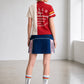 (DECEMBER MAY) Lovers tiger bicolor mock neck / WOMEN  / CHERRY