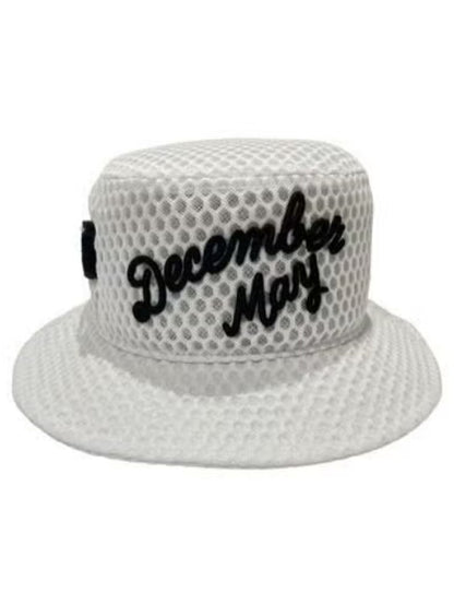 (DECEMBER MAY) Full mesh Bucket hat / UNISEX / WHITE