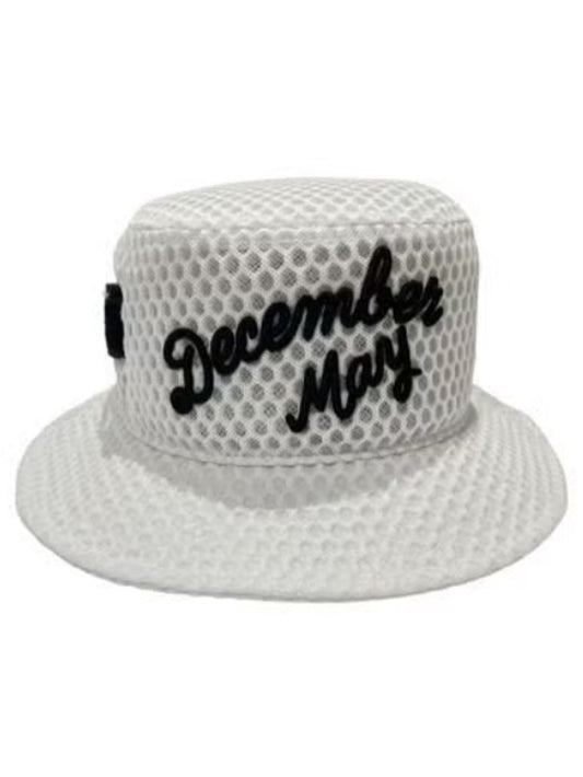 (DECEMBER MAY) Full mesh Bucket hat / UNISEX / WHITE