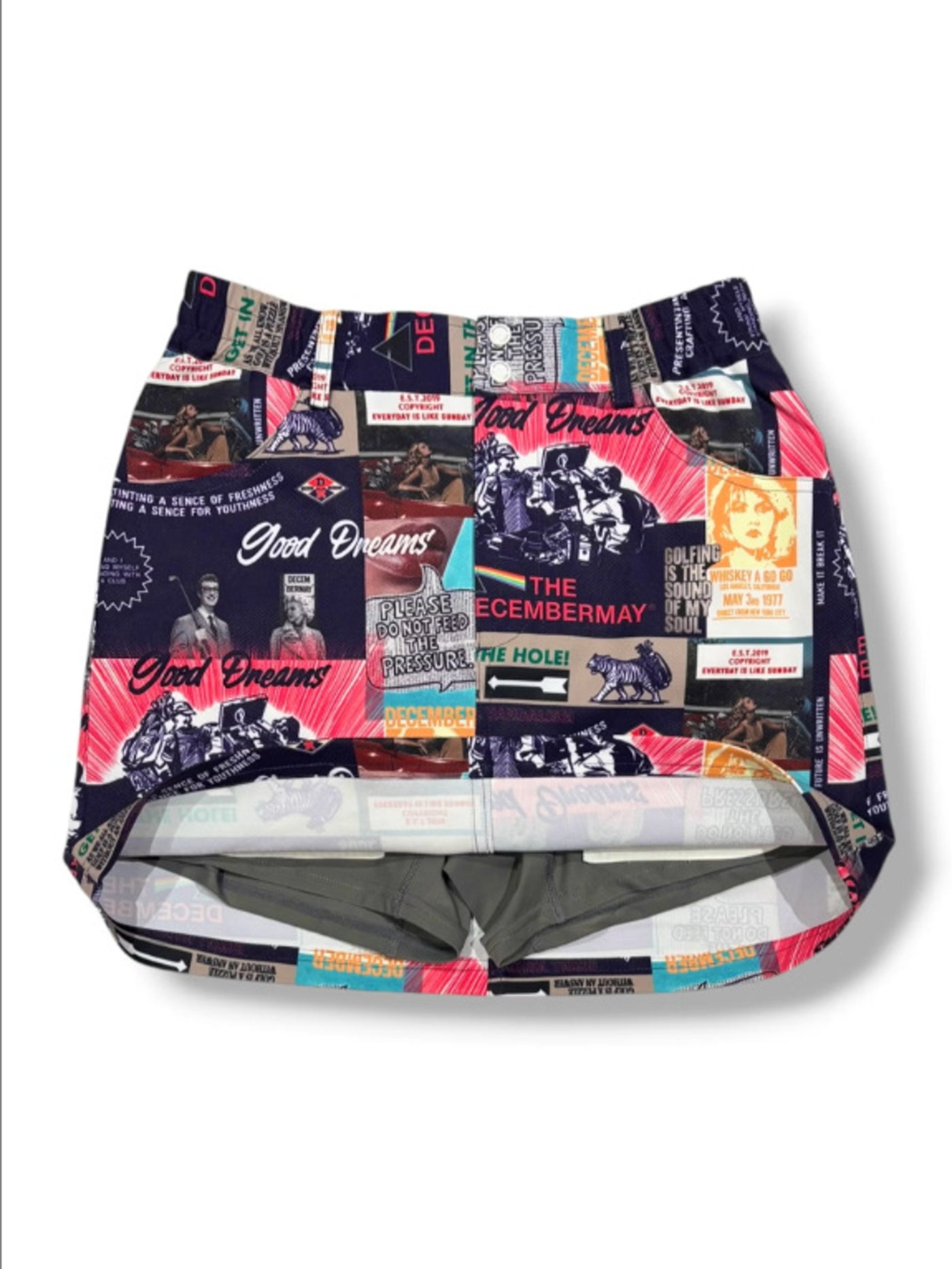 (DECEMBER MAY) Good Dreams collage skirt / WOMEN  / NAVY