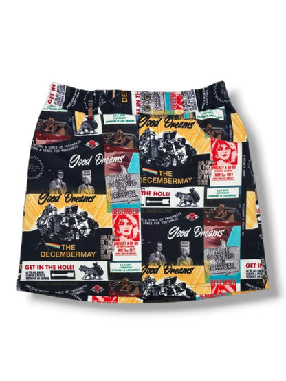 (DECEMBER MAY) Good Dreams collage skirt / WOMEN  / BLACK