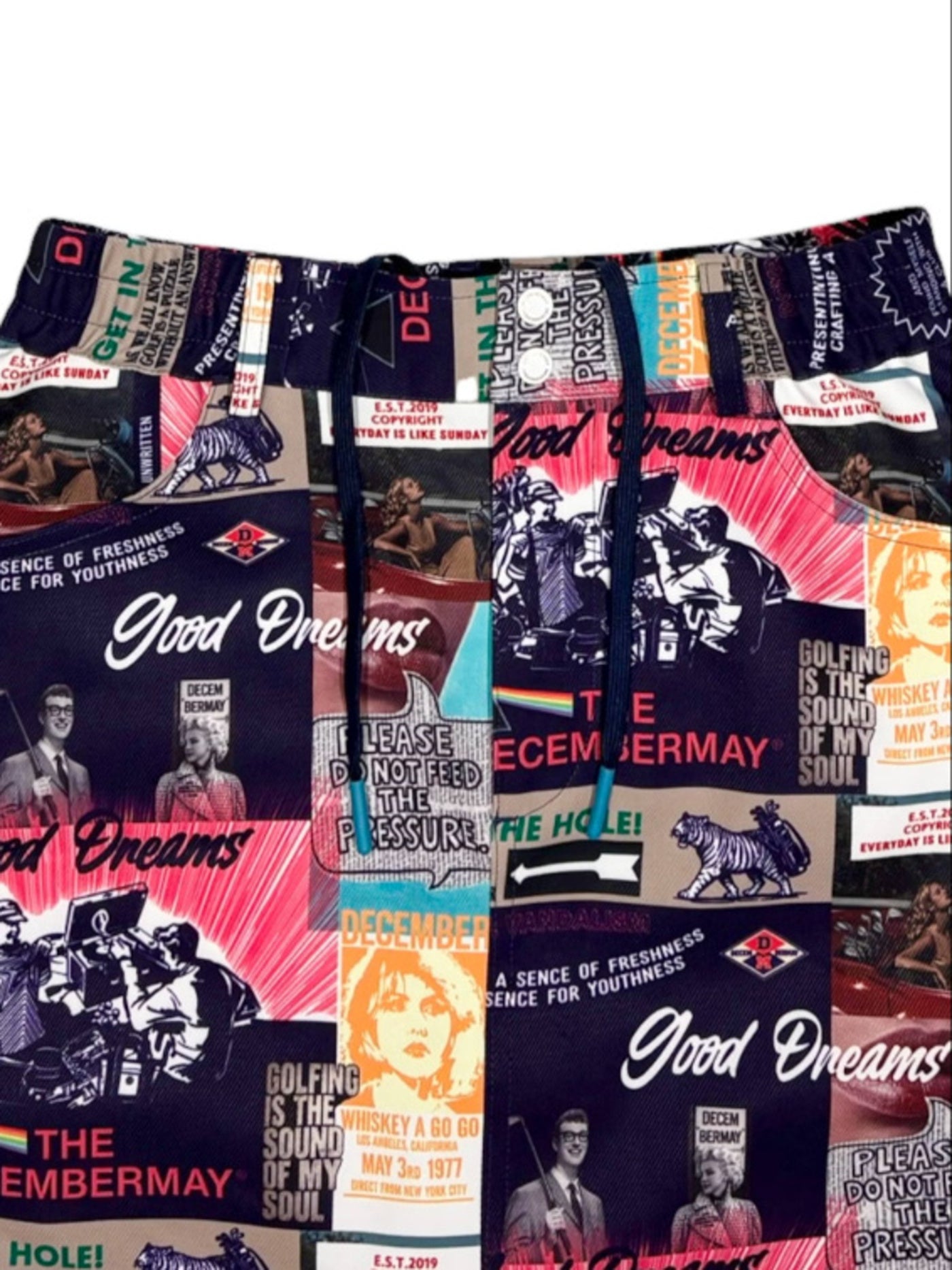 (DECEMBER MAY) Good Dreams collage skirt / WOMEN  / NAVY
