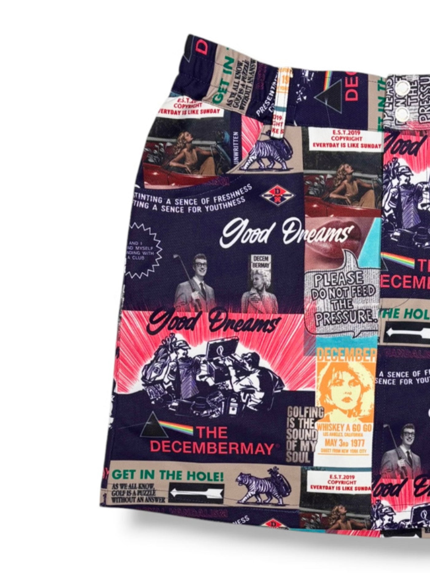 (DECEMBER MAY) Good Dreams collage skirt / WOMEN  / NAVY