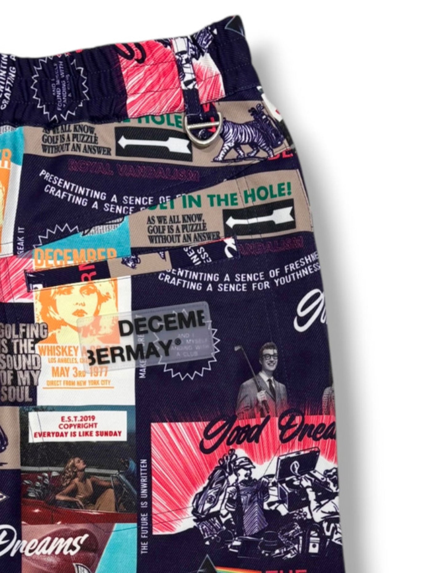 (DECEMBER MAY) Good Dreams collage skirt / WOMEN  / NAVY