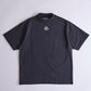 Embroidery Logo Mock Neck T-Shirt / BLACK