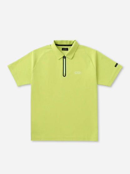 SS Half Zip Shirt /  Yellow Green