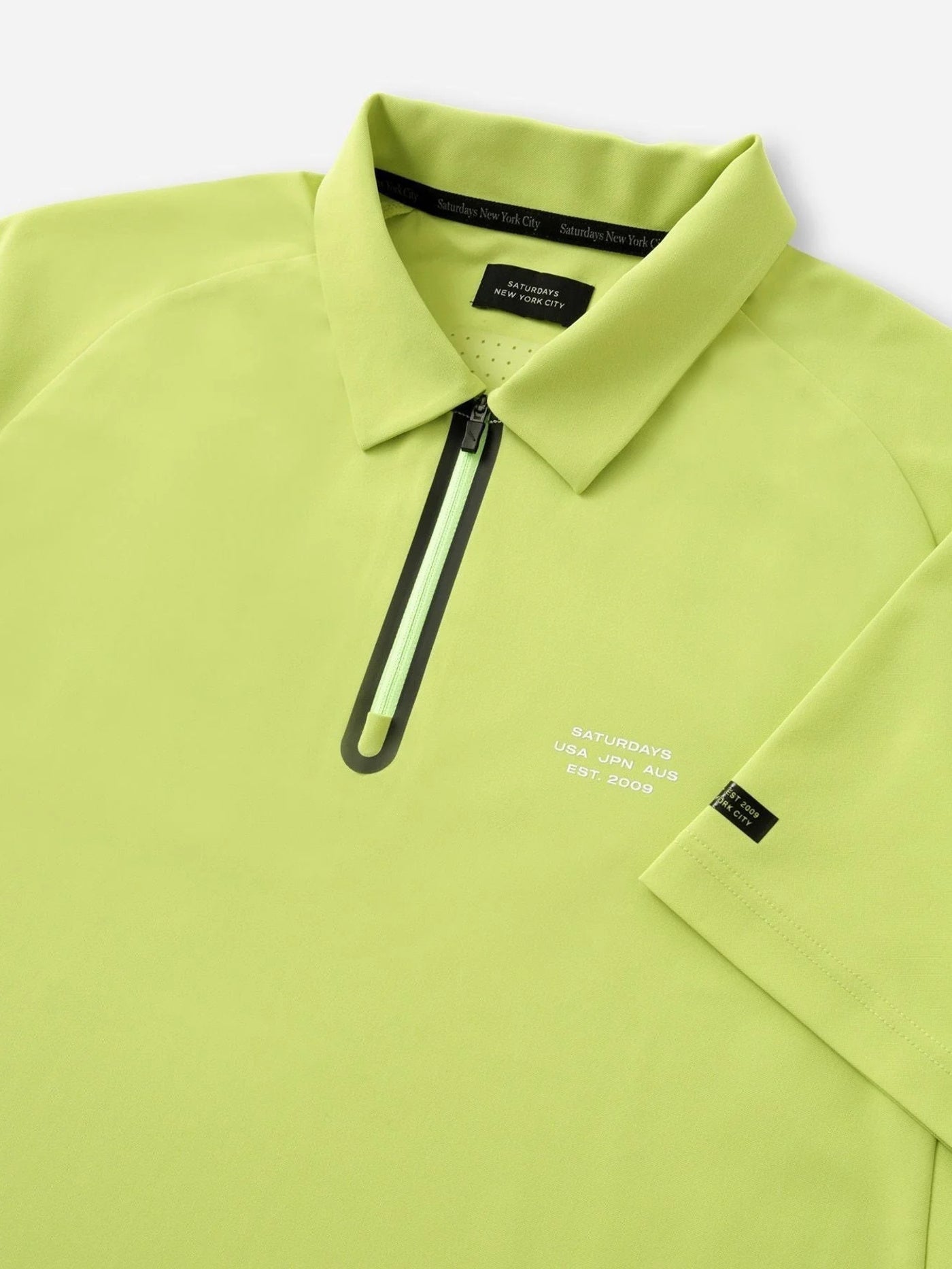 SS Half Zip Shirt /  Yellow Green