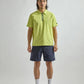 SS Half Zip Shirt /  Yellow Green