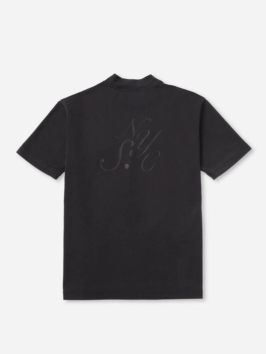 SS Dot Mesh Half Mockneck Shirt /  Black
