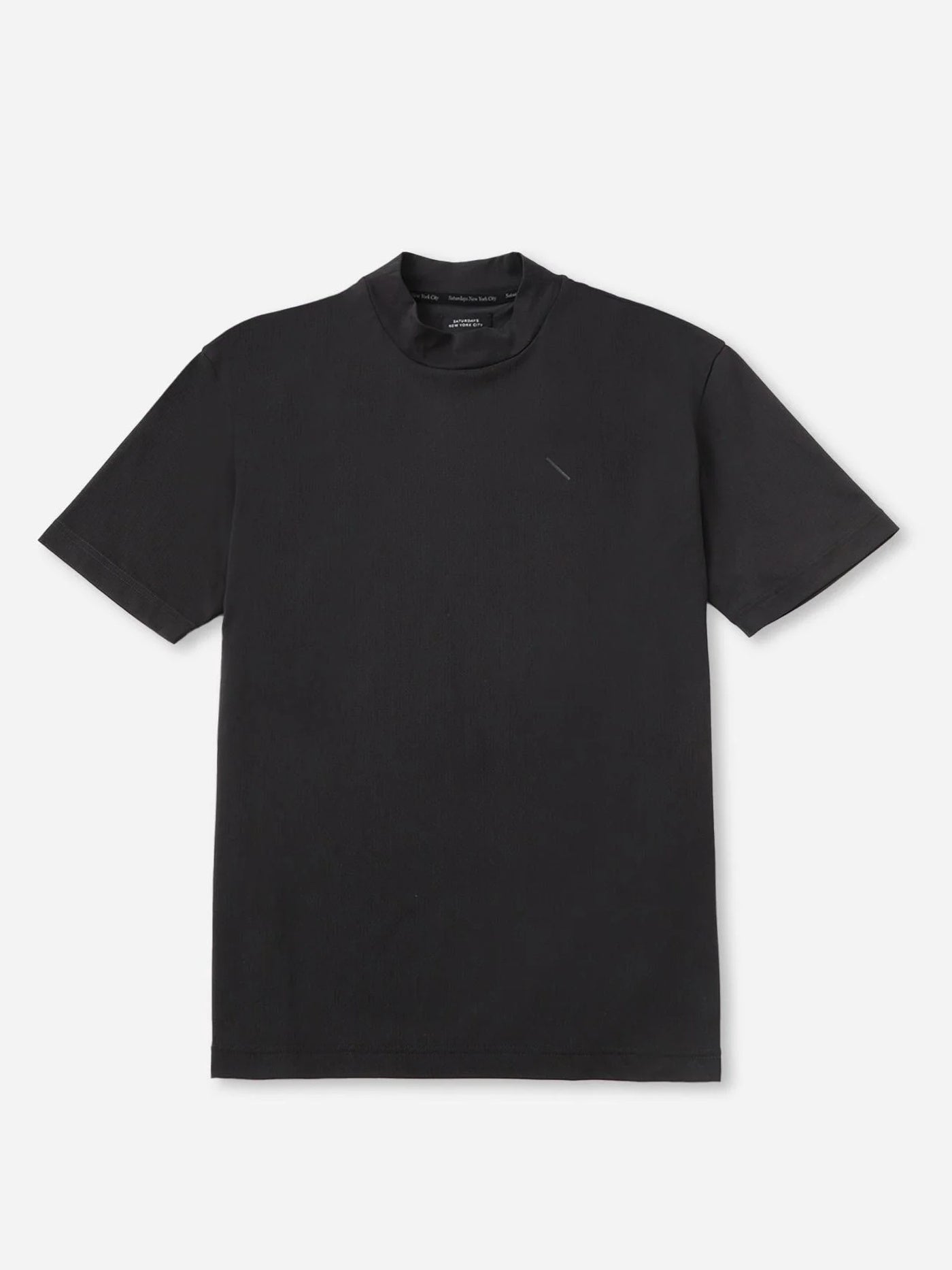 SS Dot Mesh Half Mockneck Shirt /  Black