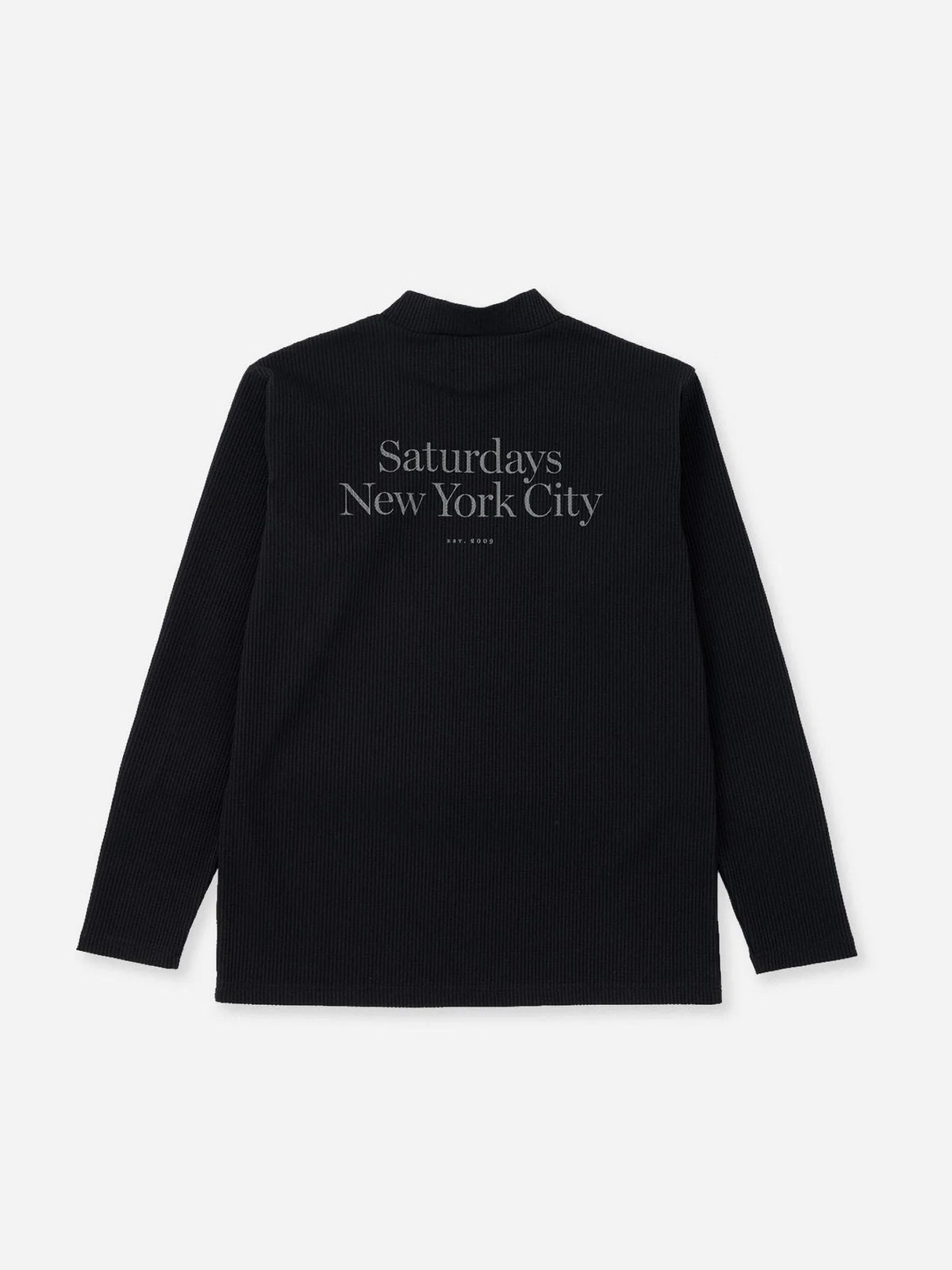 Waffle Mockneck LS / BLACK