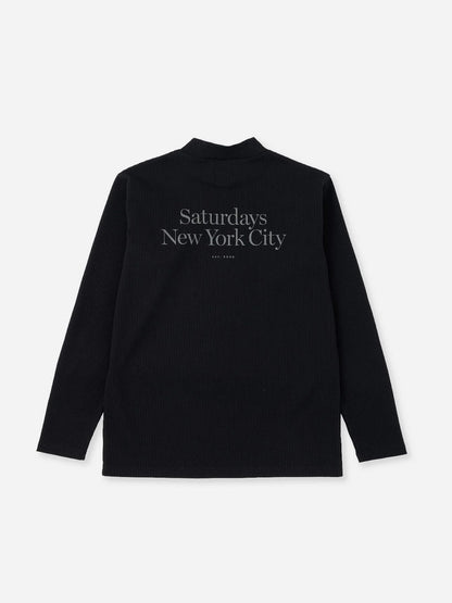 Waffle Mockneck LS / BLACK