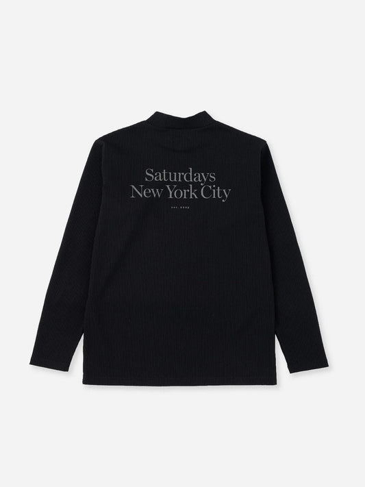 Waffle Mockneck LS / BLACK