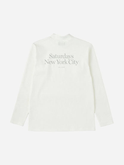 Waffle Mockneck LS / WHITE