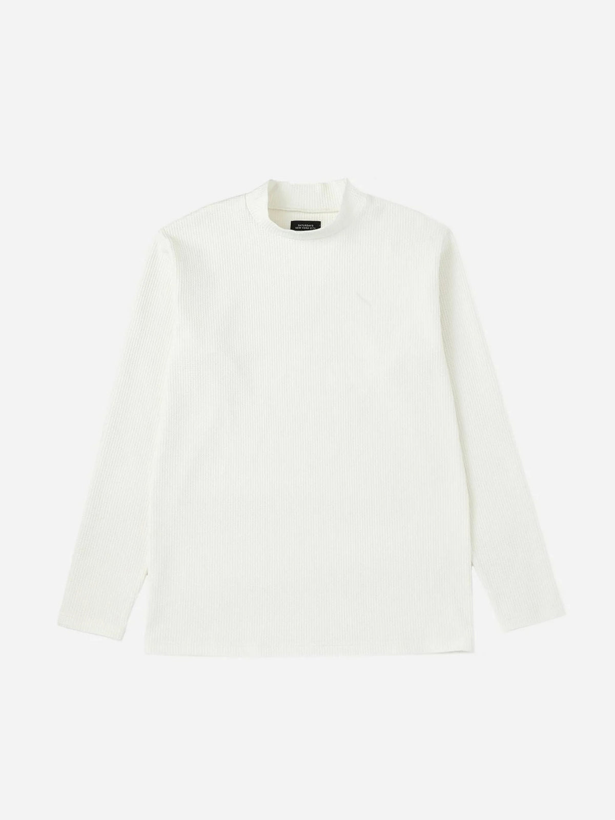 Waffle Mockneck LS / WHITE