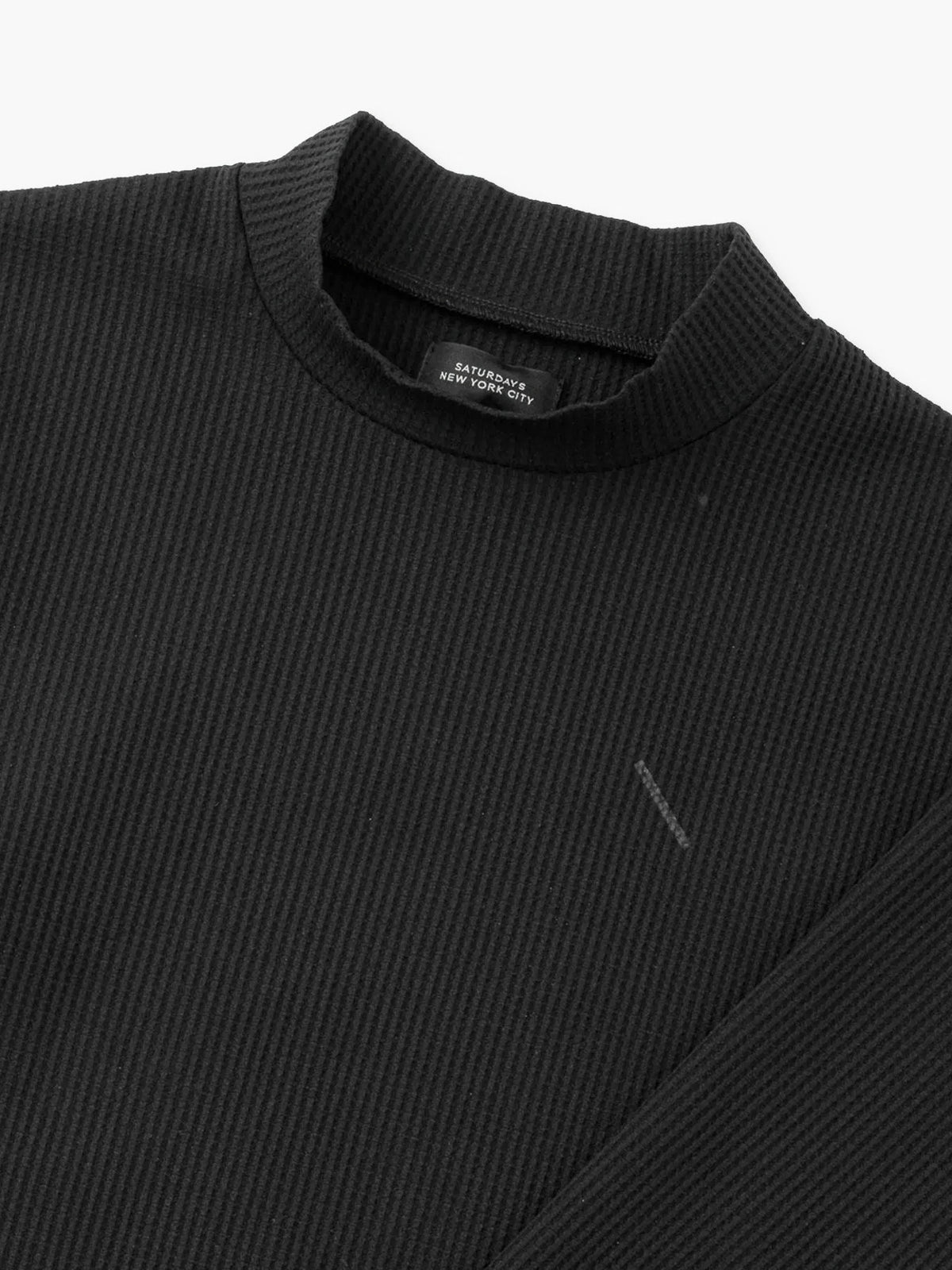 Waffle Mockneck LS / BLACK
