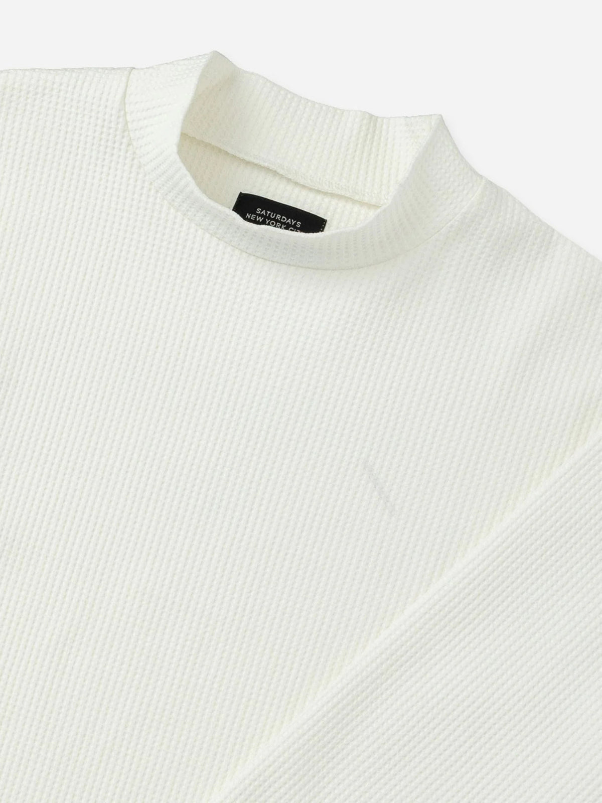 Waffle Mockneck LS / WHITE