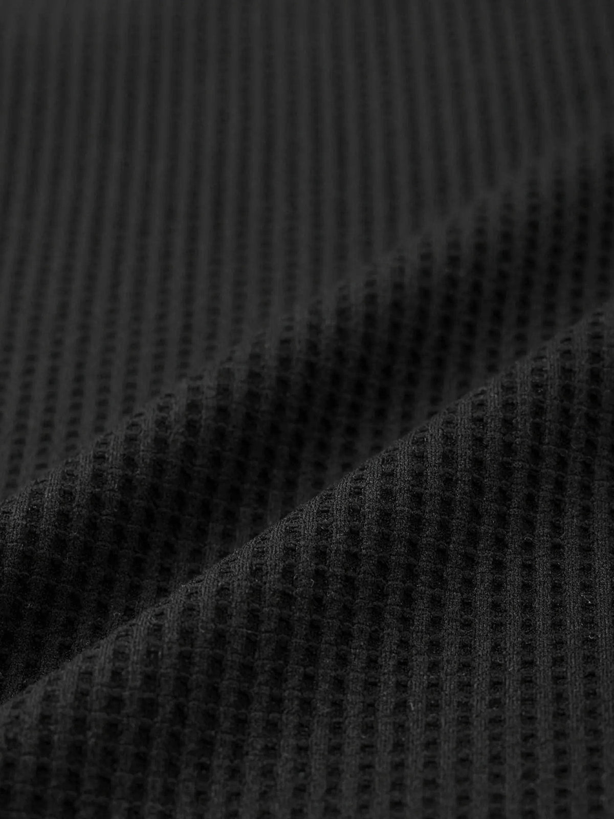 Waffle Mockneck LS / BLACK