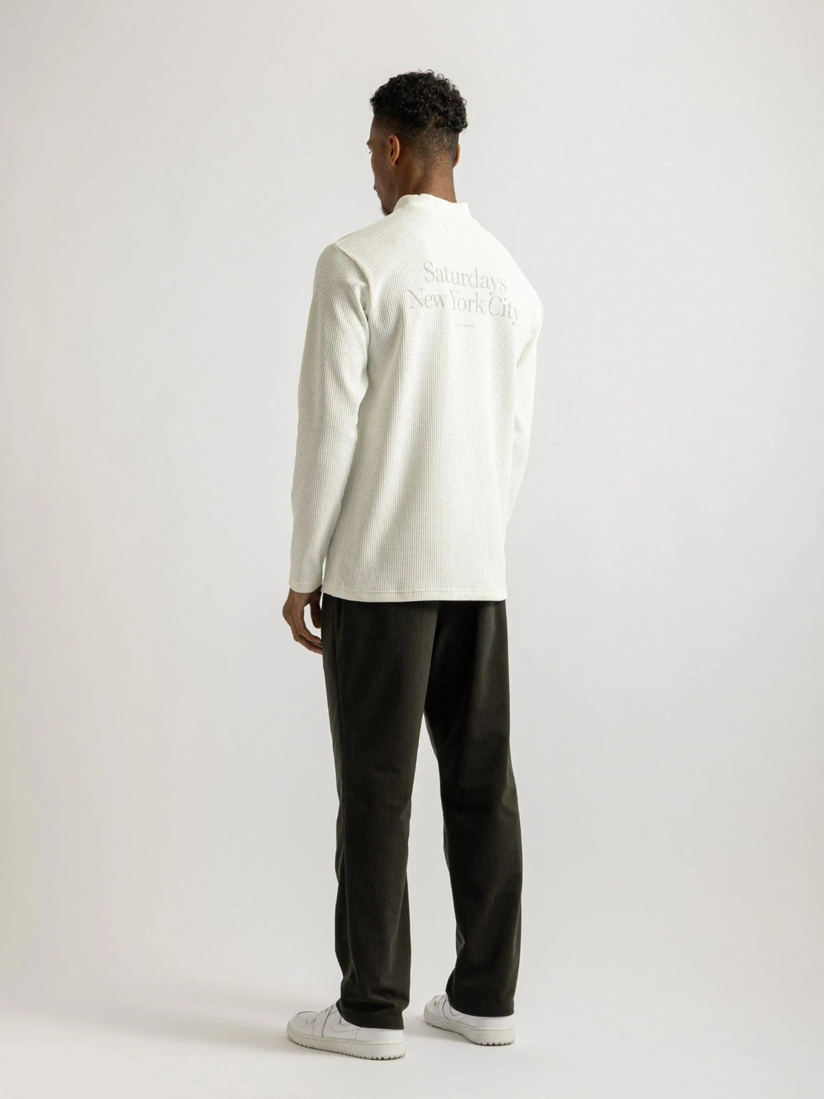 Waffle Mockneck LS / WHITE