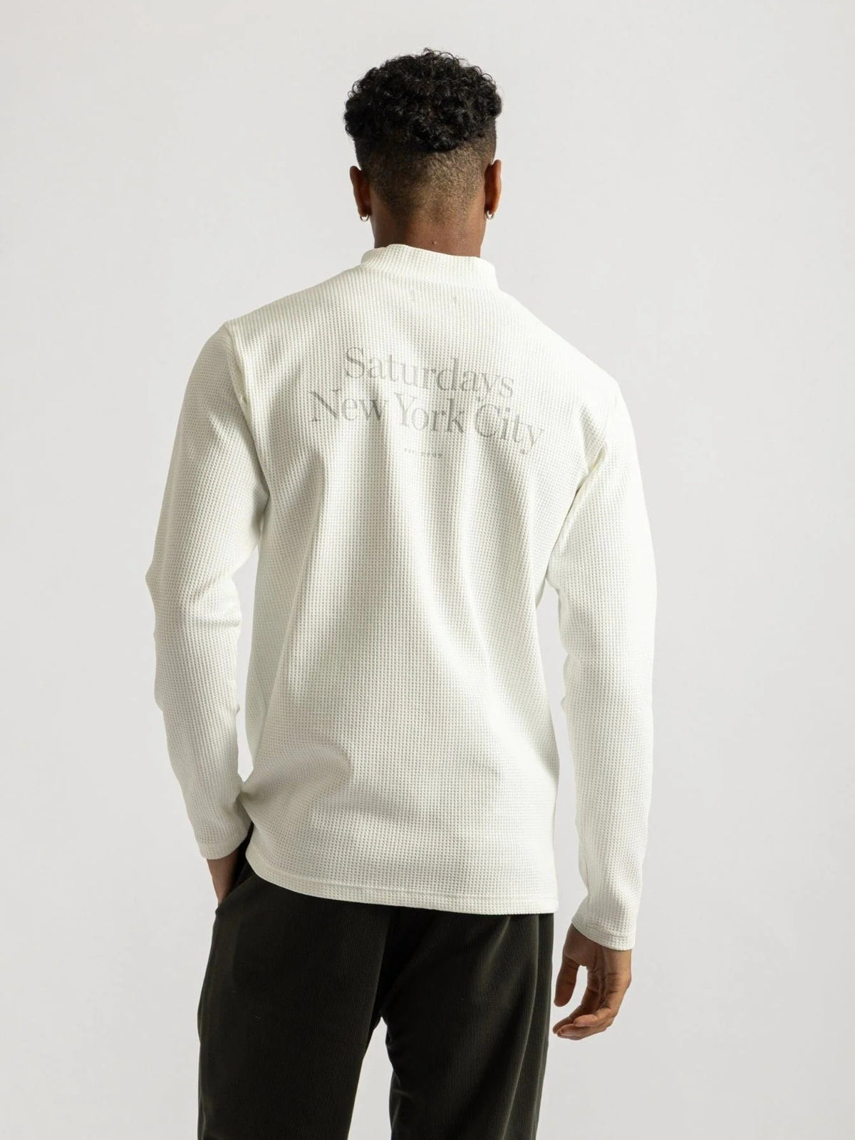 Waffle Mockneck LS / WHITE