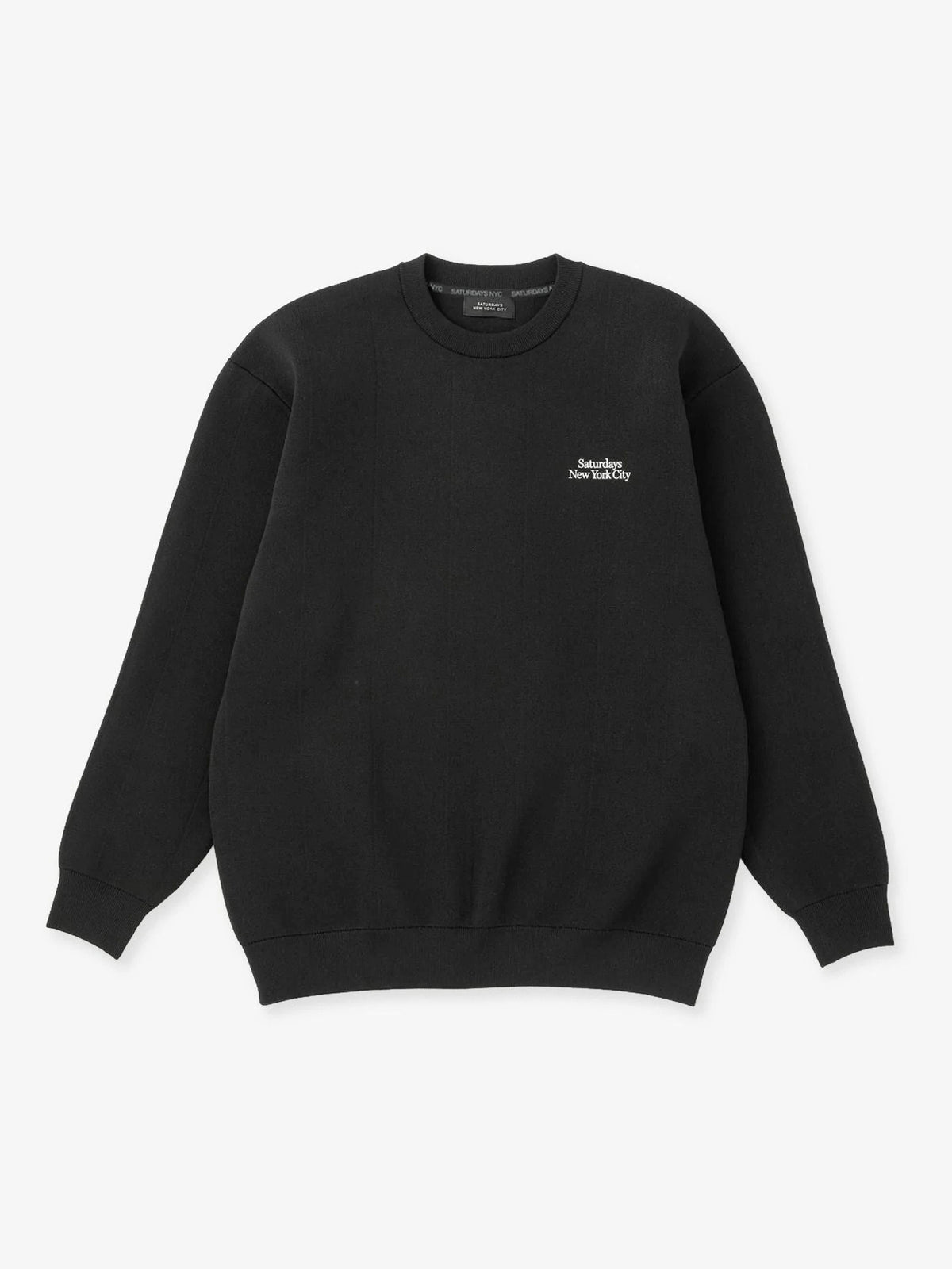 Jacquard Stripe Crewneck Knit / BLACK