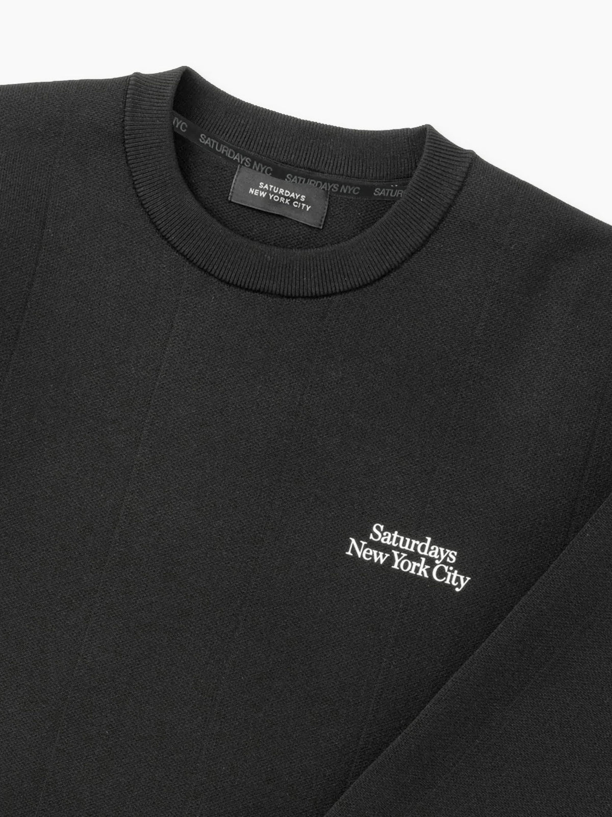 Jacquard Stripe Crewneck Knit / BLACK
